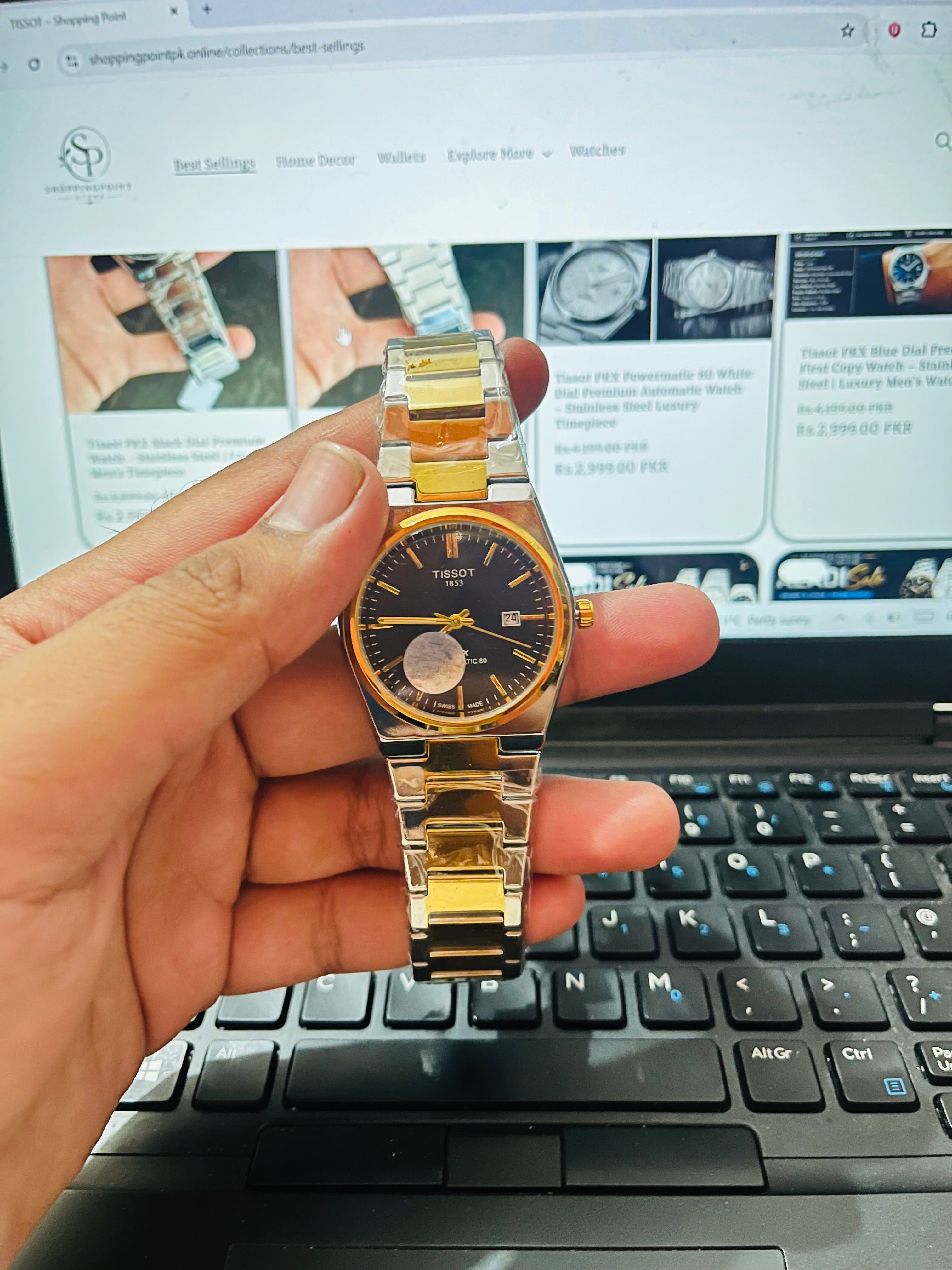 Tissot Luxury Black & Gold Men’s Watch