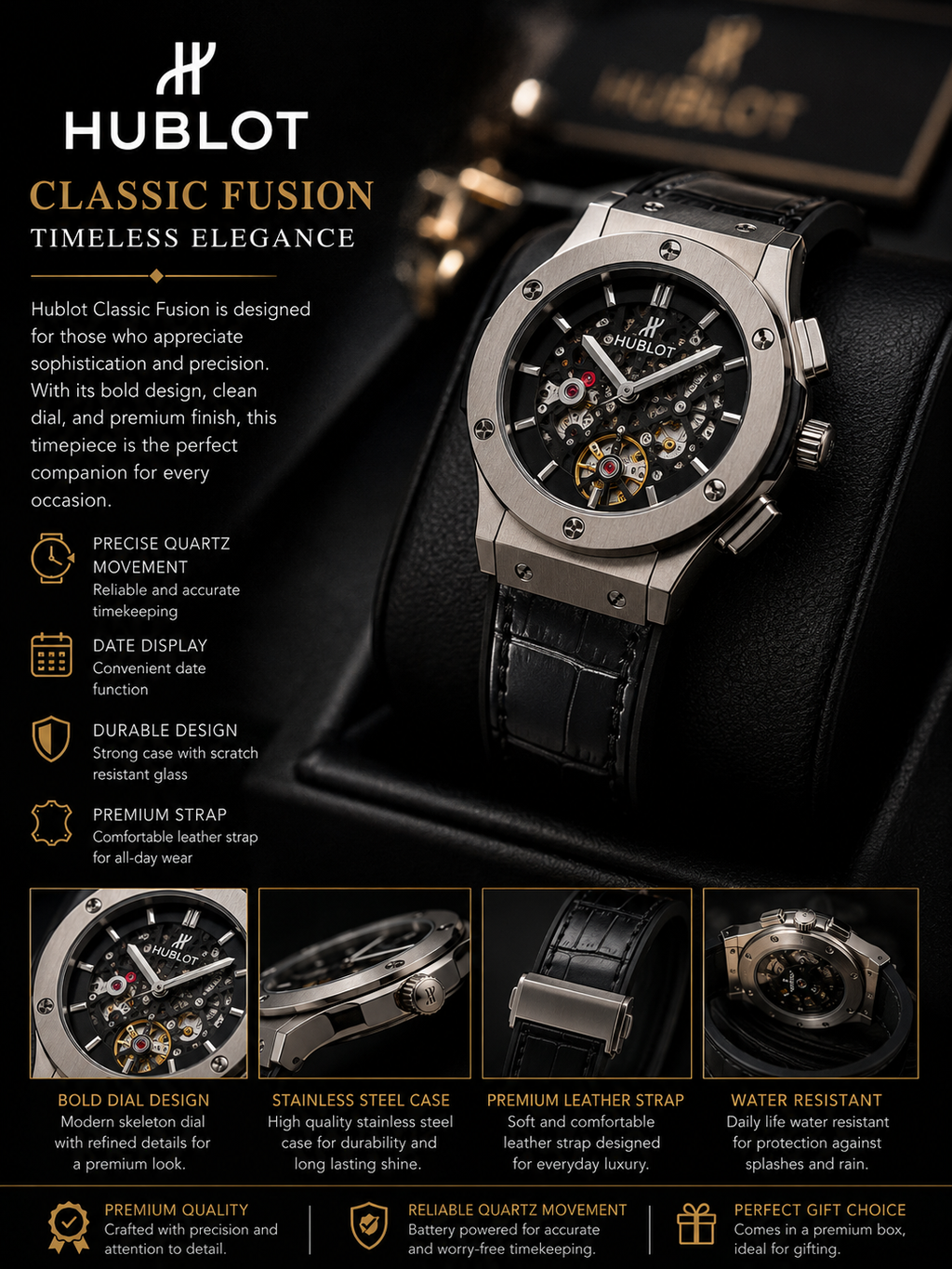 Hublot Classic Fusion – Black  Luxury Watch