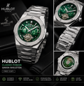 Hublot Classic Fusion Green Skeleton Premium First Copy Watch – Luxury Stainless Steel Men’s Watch