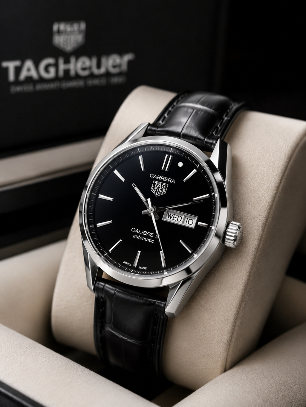 TAG Heuer Carrera Black Dial Automatic Watch – Premium Men’s Luxury Timepiece