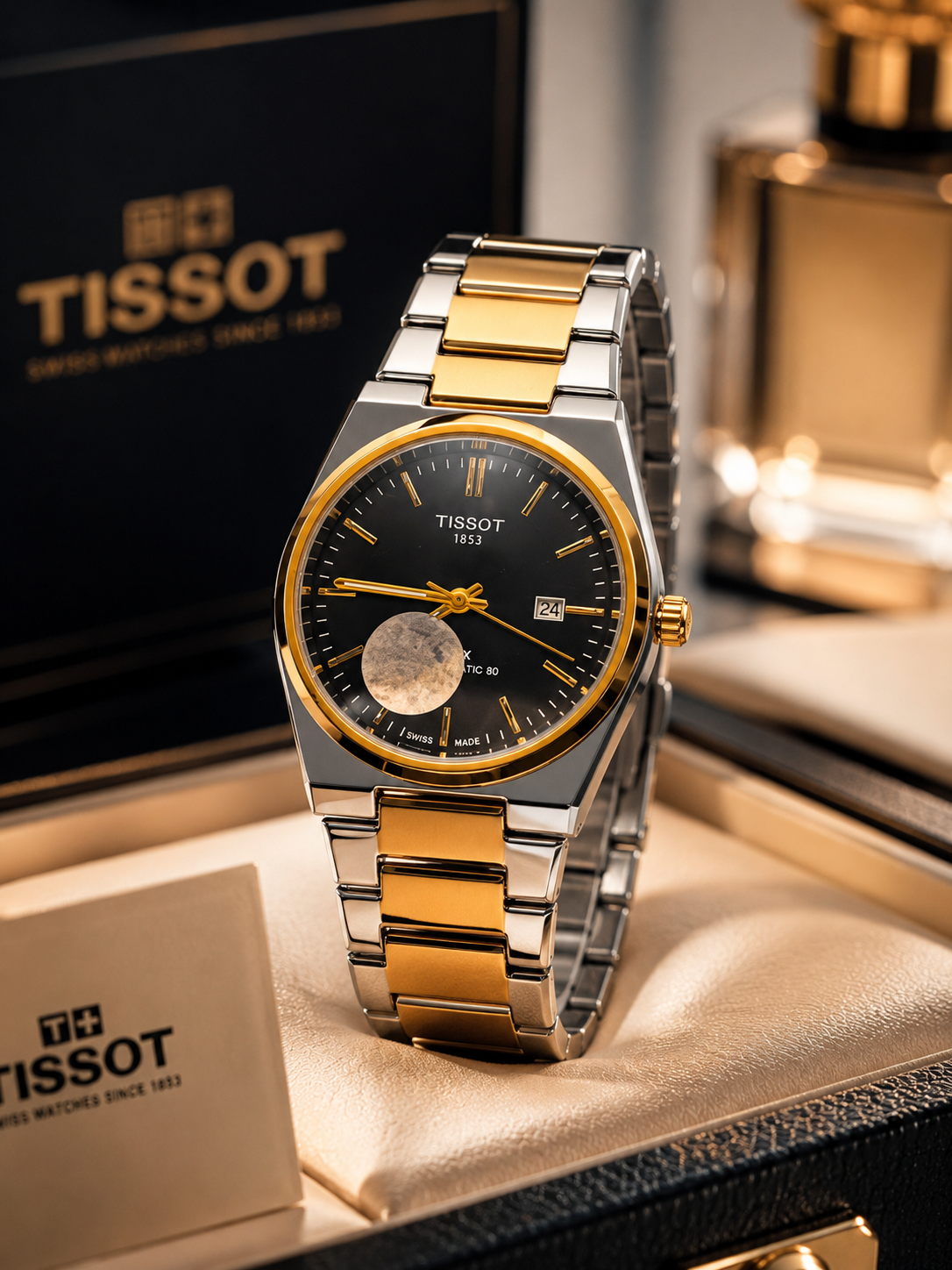 Tissot Luxury Black & Gold Men’s Watch