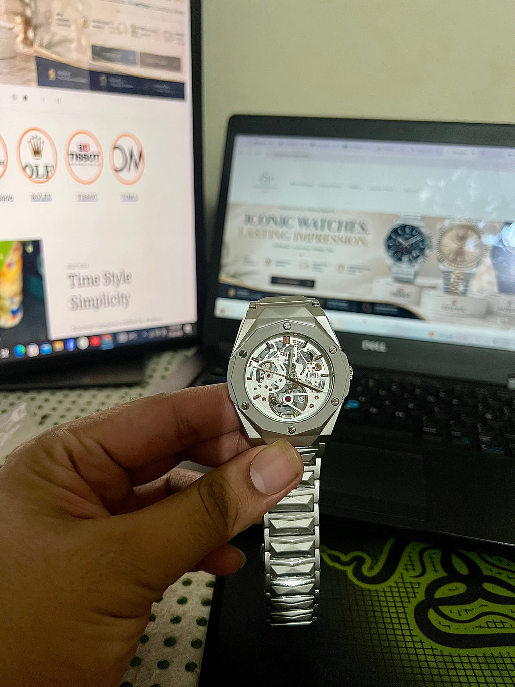 Hublot Skeleton White Dial Premium First Copy Automatic Watch – Luxury Stainless Steel Men’s Watch